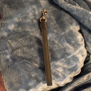 Coach Black Leather Keychainwrist strap for black coach wallet